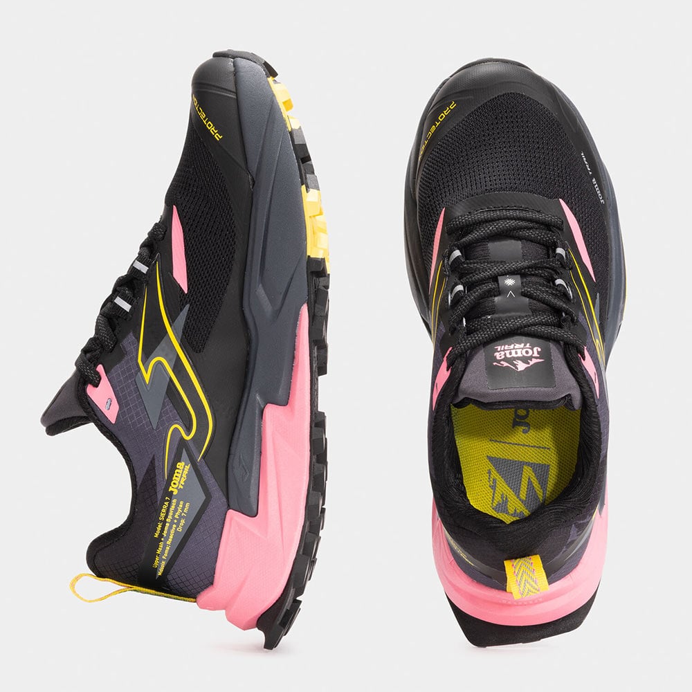 ZAPATILLAS TRAIL RUNNING SIERRA LADY 2531 NEGRO ROSA AMARILLO - 4