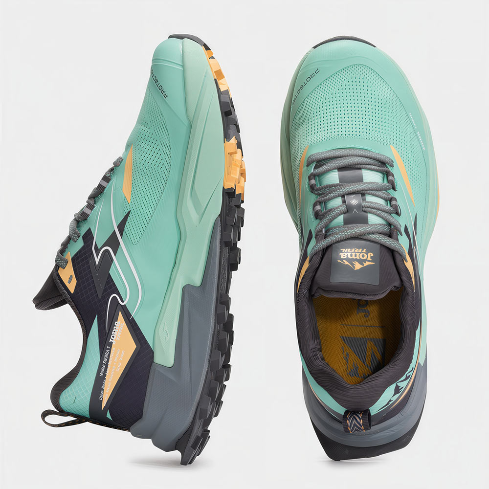 ZAPATILLAS TRAIL RUNNING SIERRA LADY 2527 TURQUESA AMARILLO NEGRO - 4
