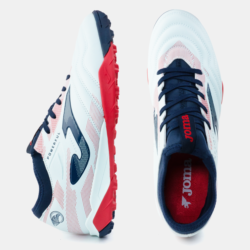 ZAPATILLAS FUTBOL POWERFUL 2527 TF CELESTE AZUL ROJO - 4