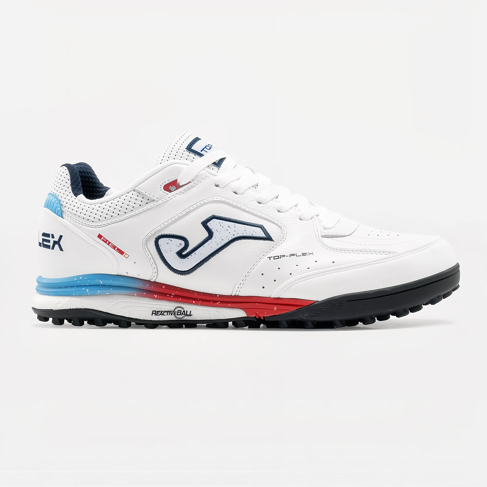 ZAPATILLAS FUTBOL TOP FLEX REBOUND 2602 TF BLANCO CELESTE ROJO - 1
