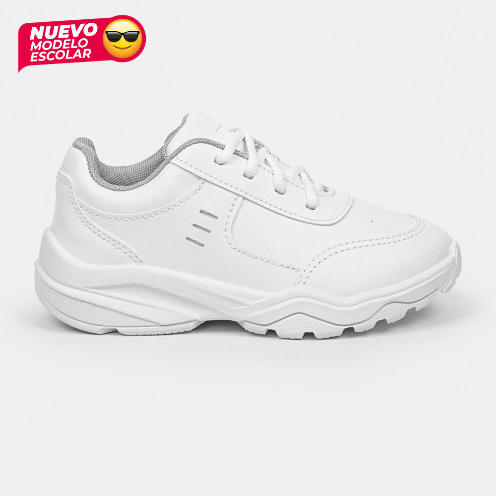 ZAPATILLA ESCOLAR VENUS NEXO PASADOR BLANCO - 1