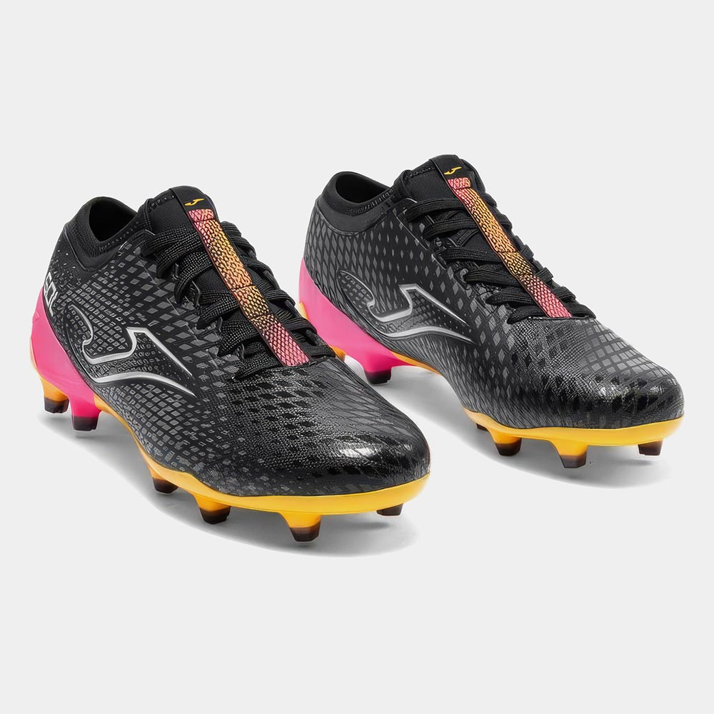 ZAPATILLAS FUTBOL GOL 2601 FG NEGRO NARANJA FUCSIA - 2