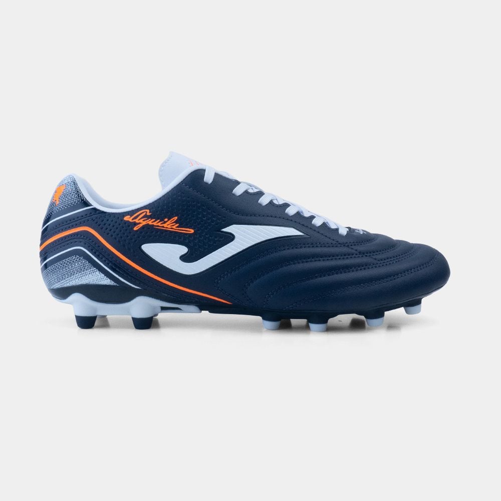 ZAPATILLAS FUTBOL AGUILA 2603 FG AZUL MARINO NARANJA - 1