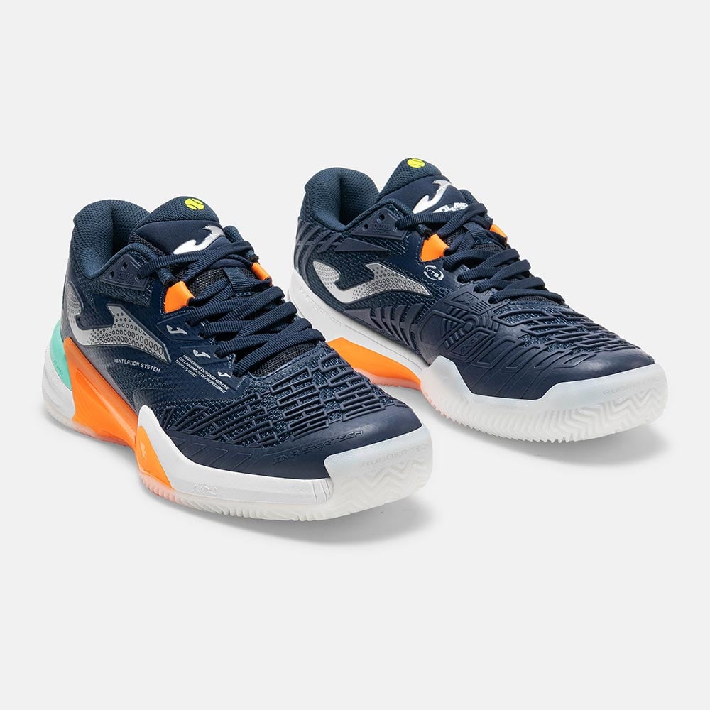 ZAPATILLAS TENNIS ROLAND MEN 2603 C AZUL MARINO NARANJA - 2