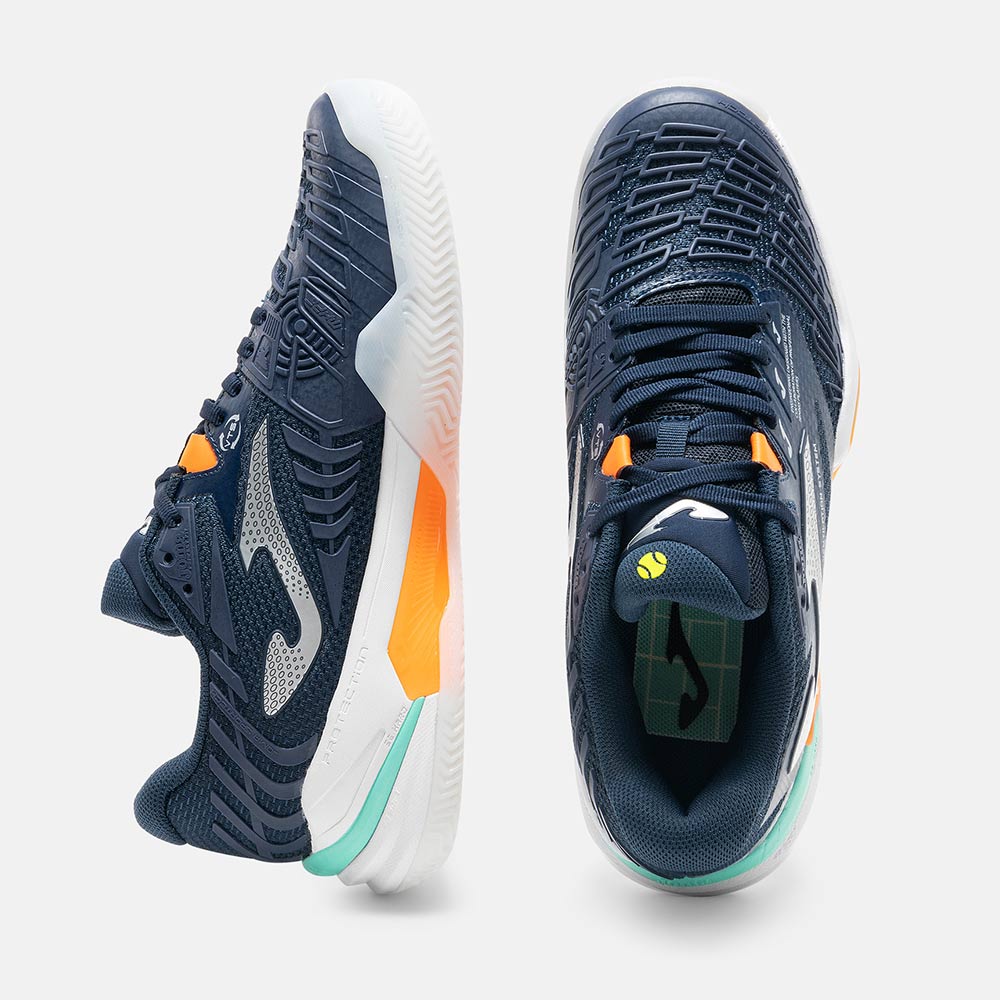 ZAPATILLAS TENNIS ROLAND MEN 2603 C AZUL MARINO NARANJA - 4