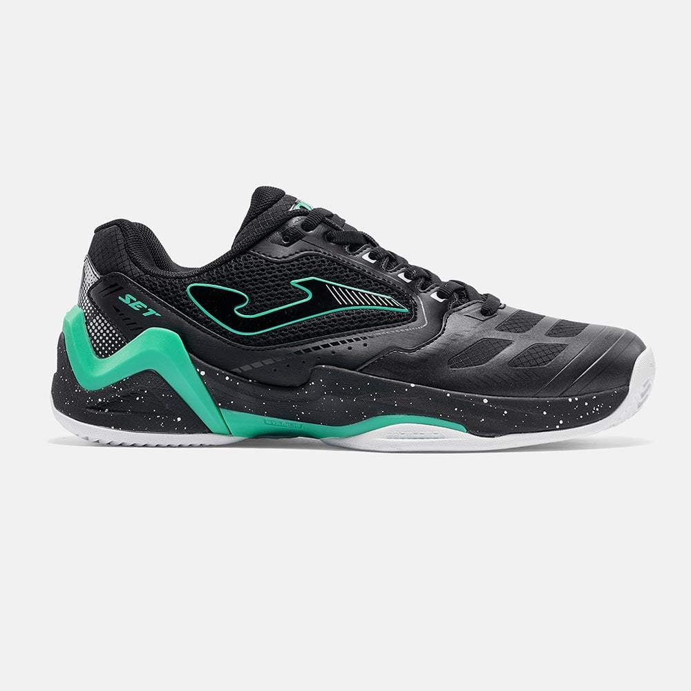 ZAPATILLAS TENNIS SET MEN 2601 C NEGRO VERDE TURQUESA - 1