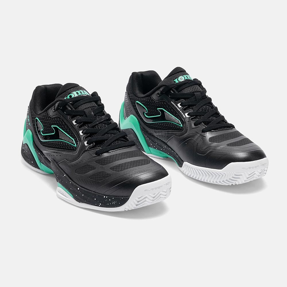 ZAPATILLAS TENNIS SET MEN 2601 C NEGRO VERDE TURQUESA - 2