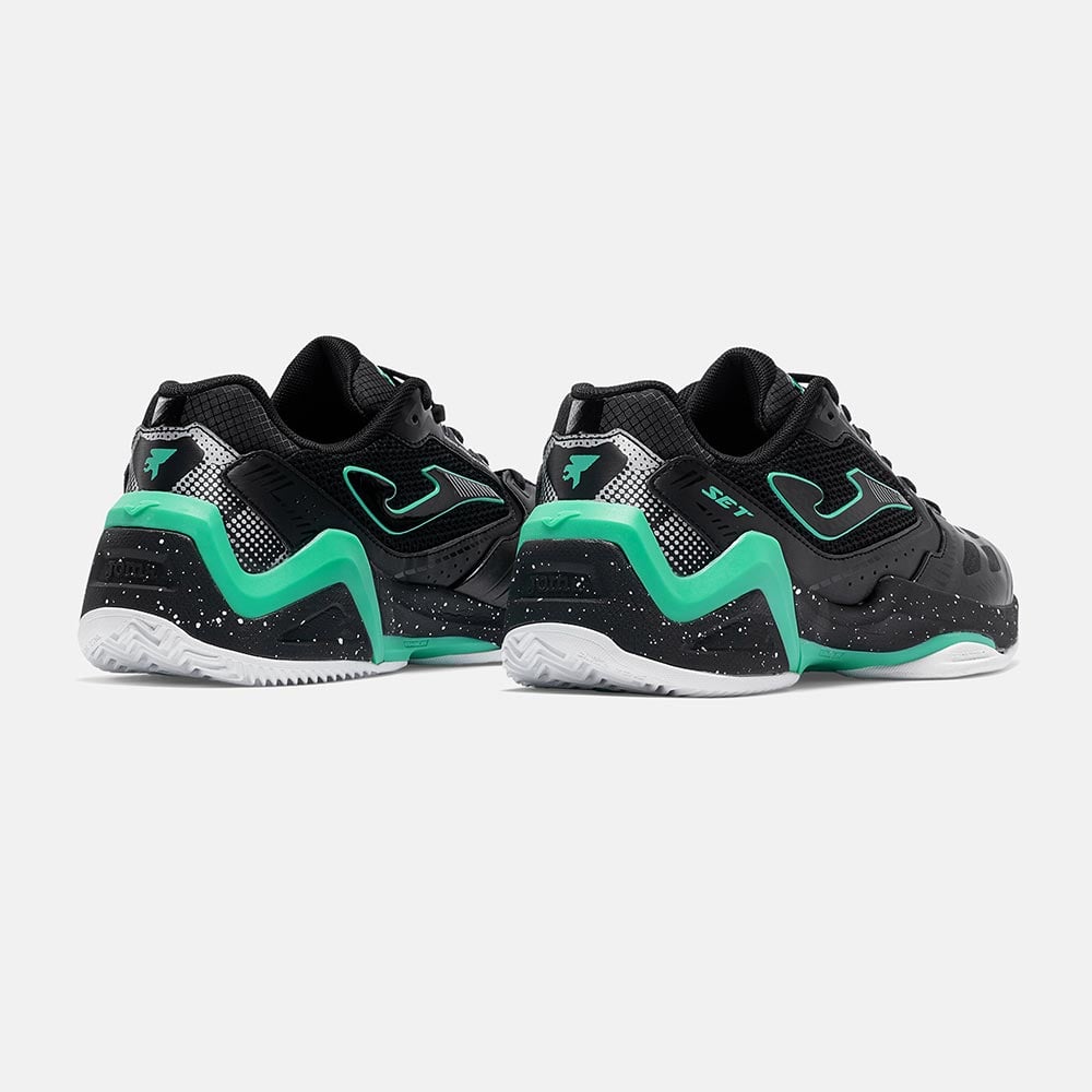 ZAPATILLAS TENNIS SET MEN 2601 C NEGRO VERDE TURQUESA - 3