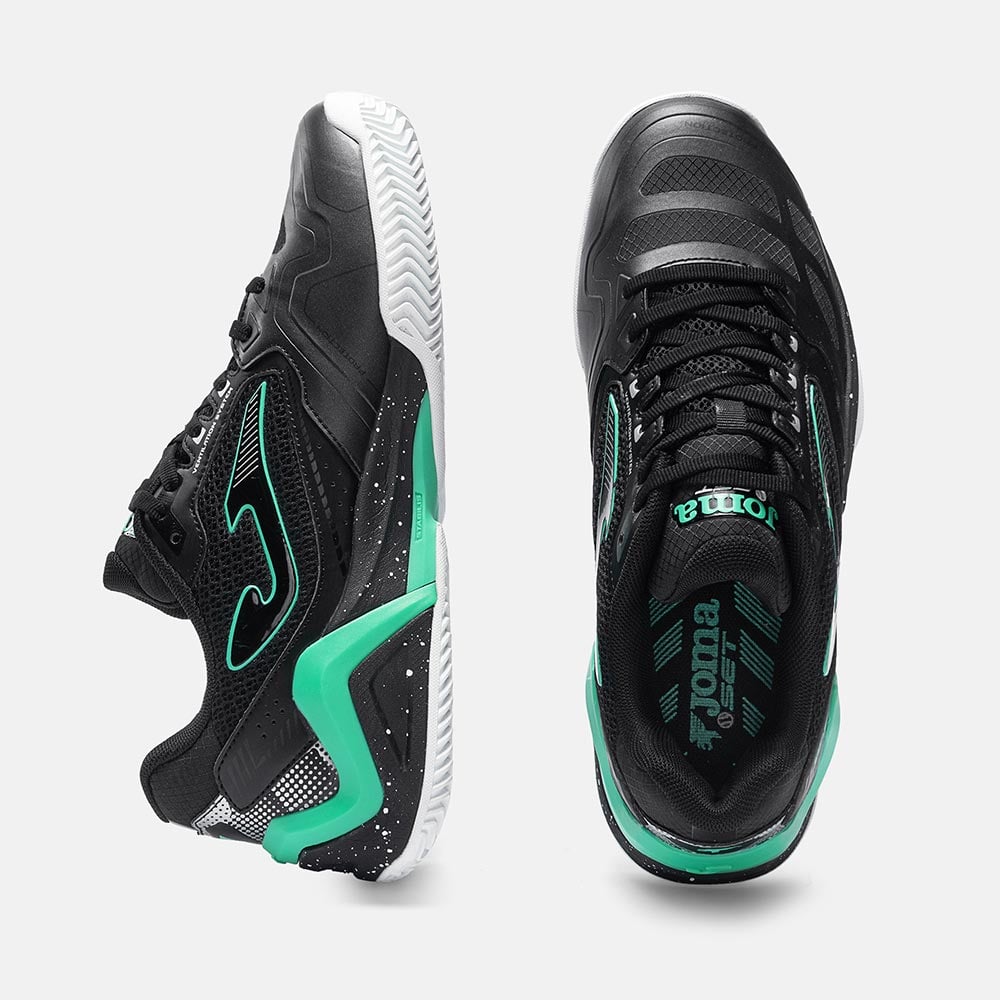 ZAPATILLAS TENNIS SET MEN 2601 C NEGRO VERDE TURQUESA - 4