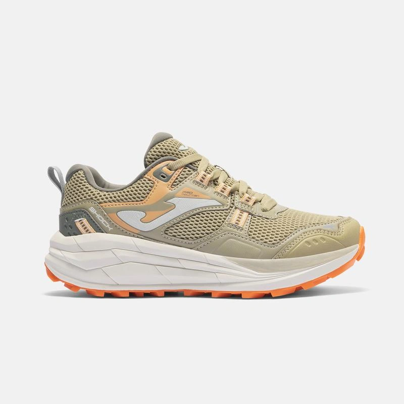 ZAPATILLAS TRAIL RUNNING SHOCK LADY 2612 BEIGE CAQUI NARANJA - 1