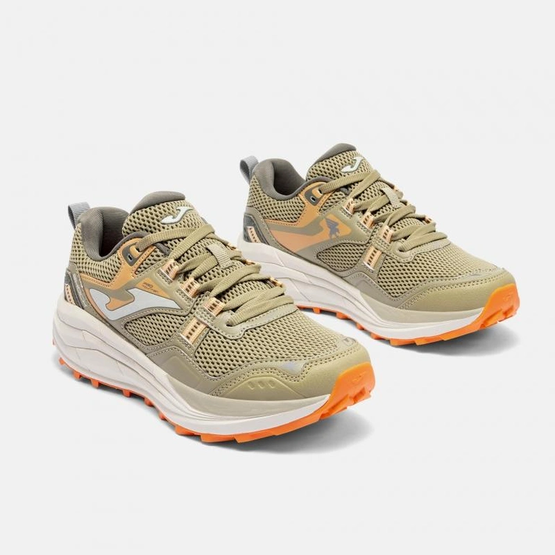 ZAPATILLAS TRAIL RUNNING SHOCK LADY 2612 BEIGE CAQUI NARANJA - 2