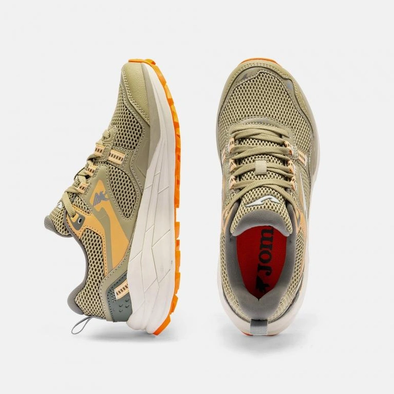ZAPATILLAS TRAIL RUNNING SHOCK LADY 2612 BEIGE CAQUI NARANJA - 4