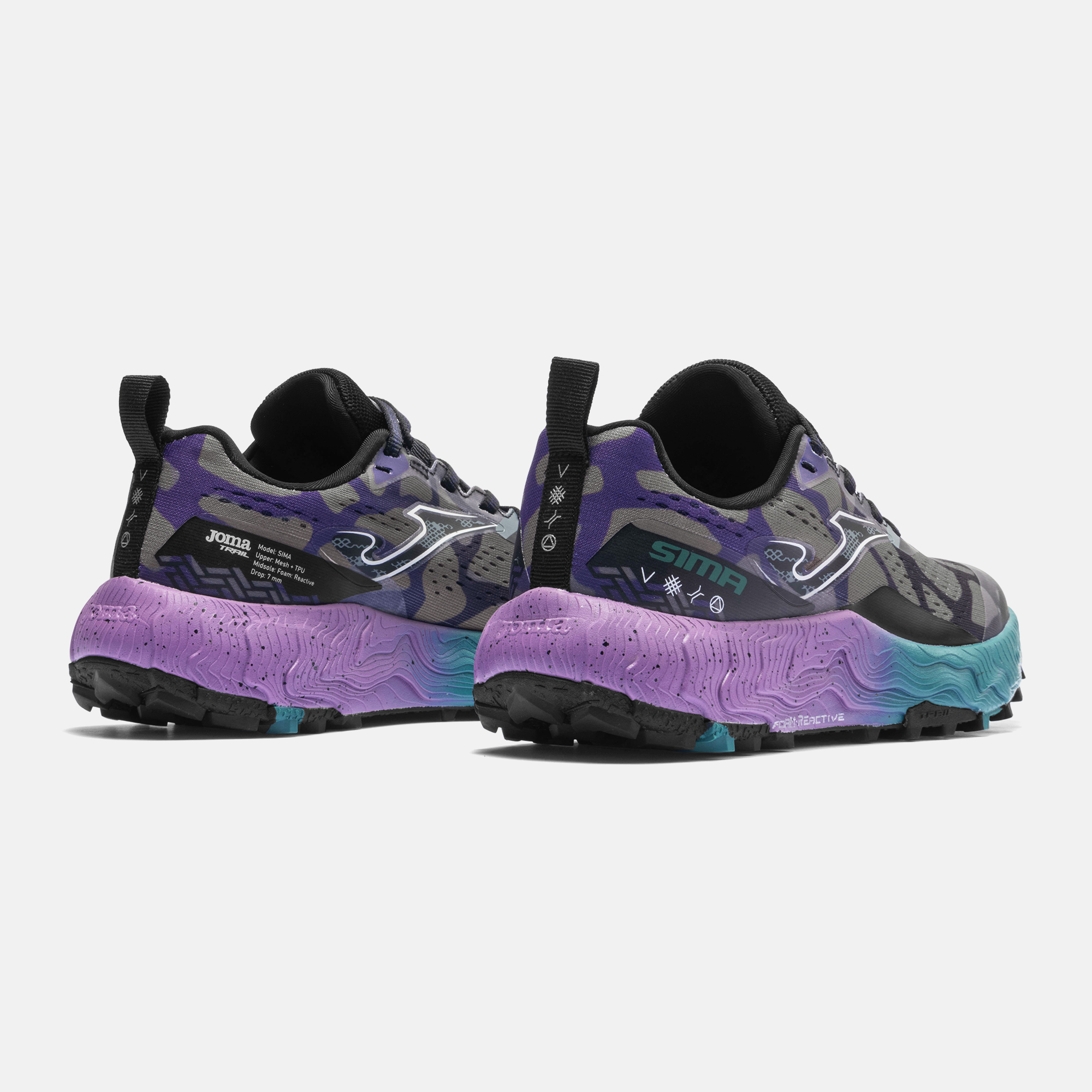 ZAPATILLAS TRAIL RUNNING SIMA LADY 2631 NEGRO MORADO - 4