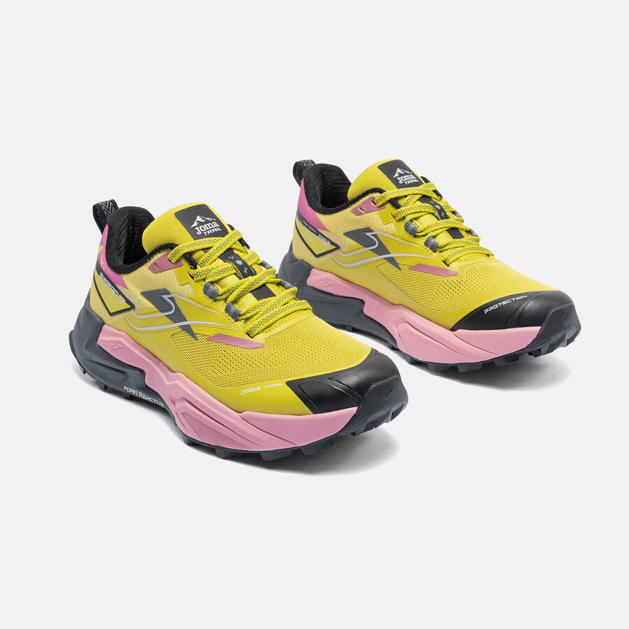 ZAPATILLAS TRAIL RUNNING SIERRA LADY 2623 AMARILLO NEGRO ROSADO - 2