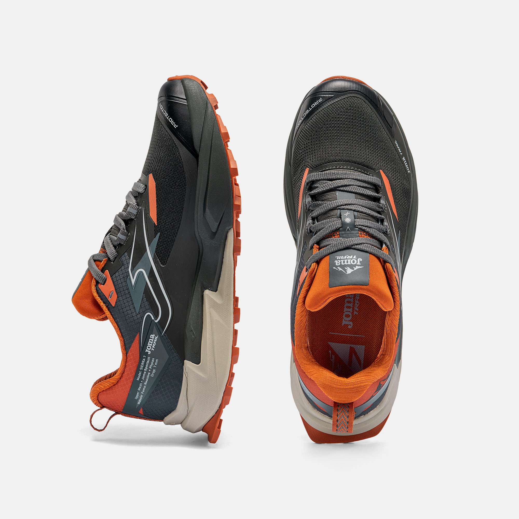 ZAPATILLAS TRAIL RUNNING SIERRA 2622 NEGRO ROJO - 5