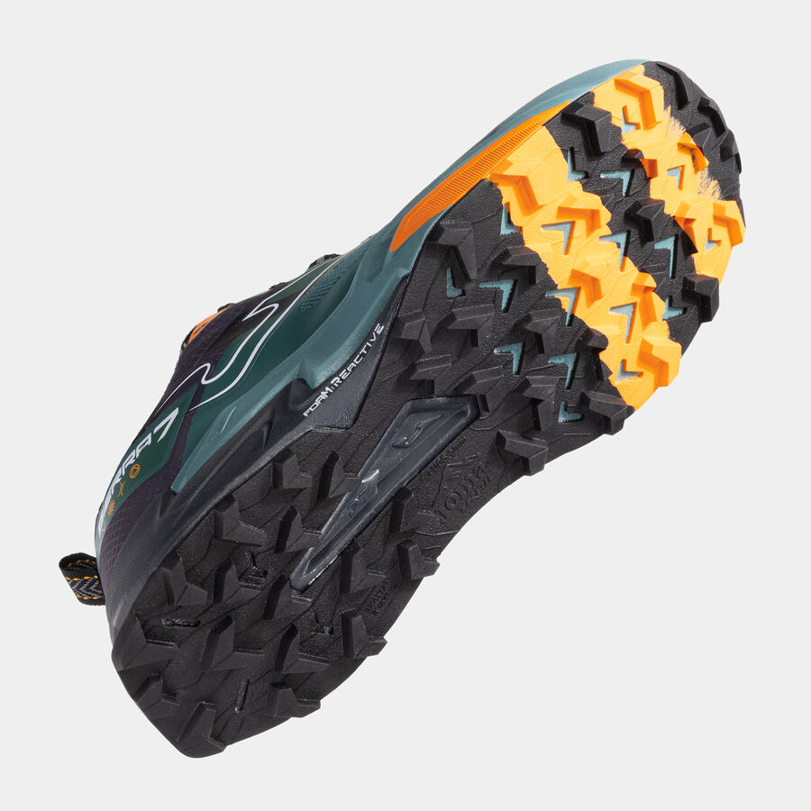 ZAPATILLAS TRAIL RUNNING SIERRA 2521 VERDE PETRÓLEO NARANJA NEGRO - 5