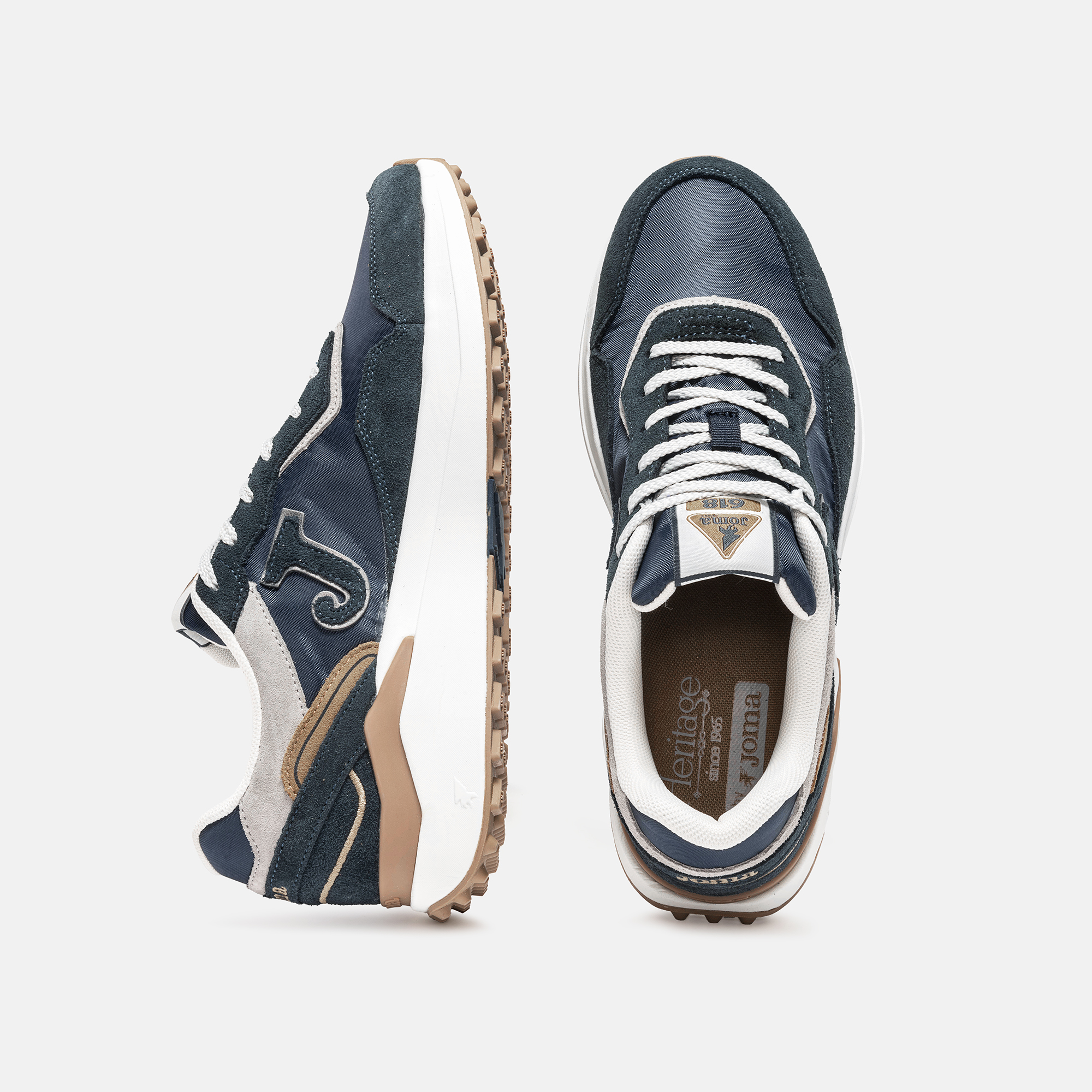 ZAPATILLAS CASUALES C.618 MEN 2603 AZUL MARINO BEIGE - 3