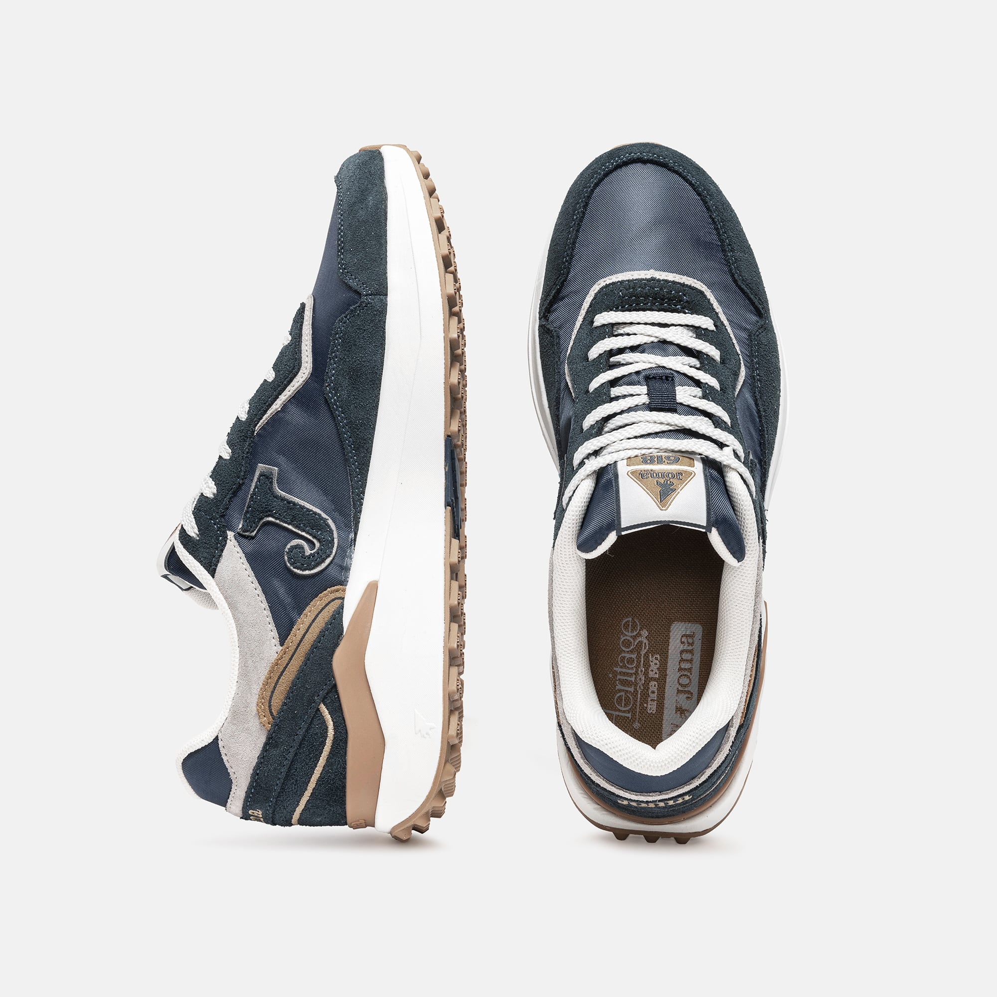 ZAPATILLAS CASUALES C.618 MEN 2603 AZUL MARINO BEIGE - 3
