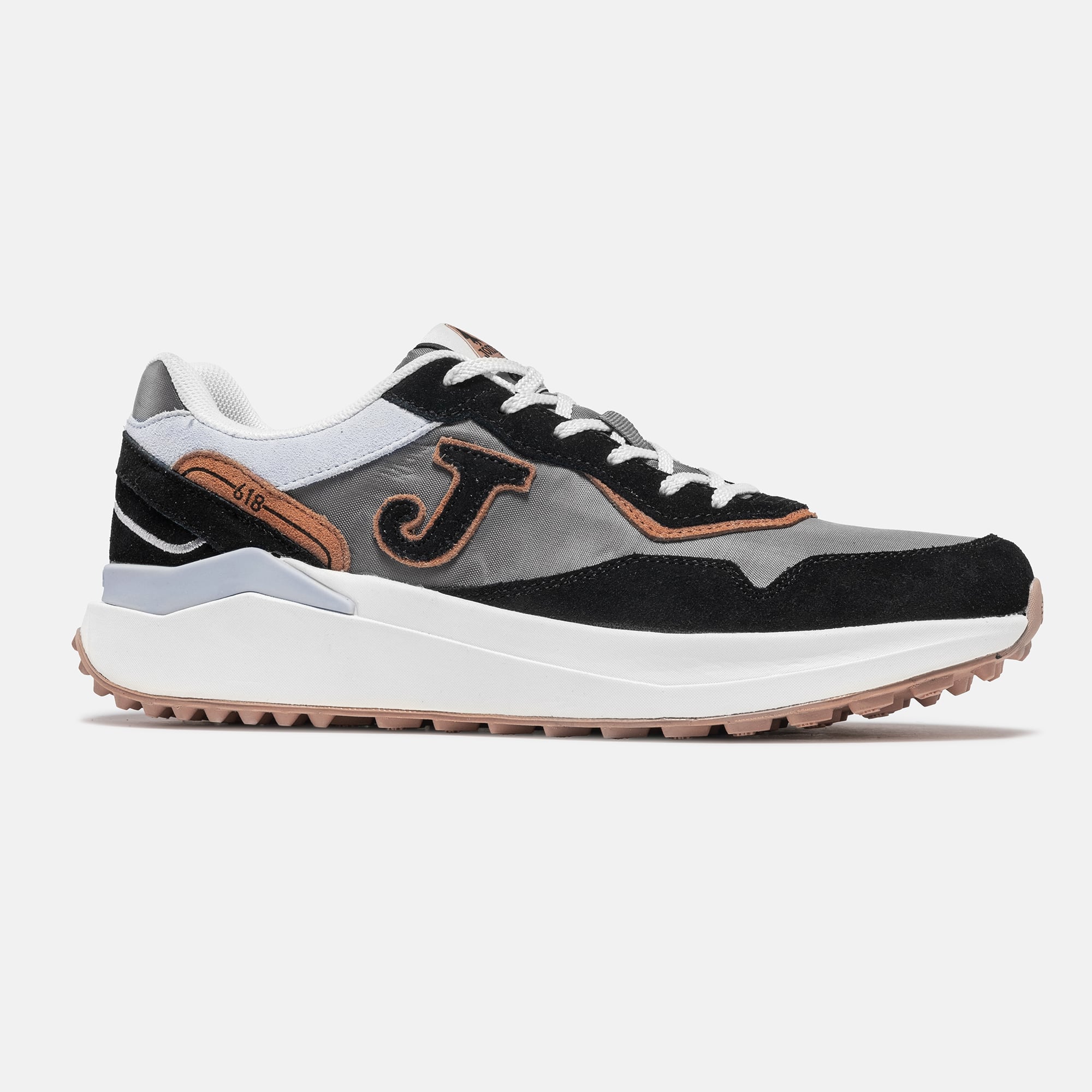 ZAPATILLAS CASUALES C.618 MEN 2601NEGRO GRIS NARANJA - 1