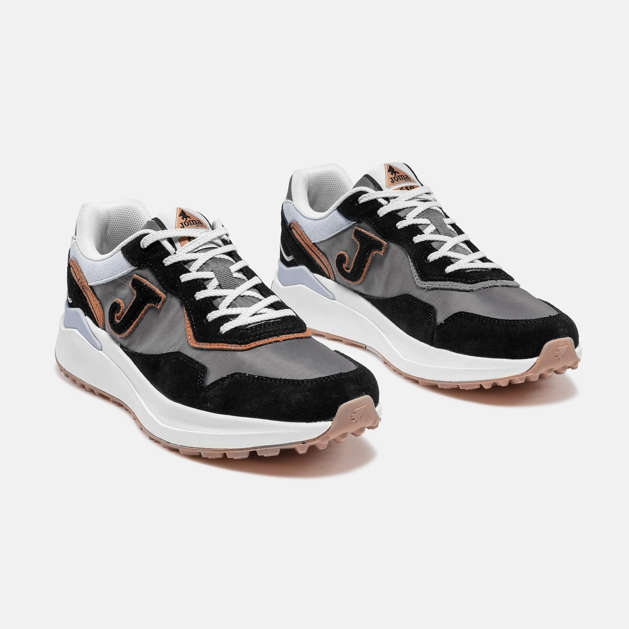 ZAPATILLAS CASUALES C.618 MEN 2601NEGRO GRIS NARANJA - 2