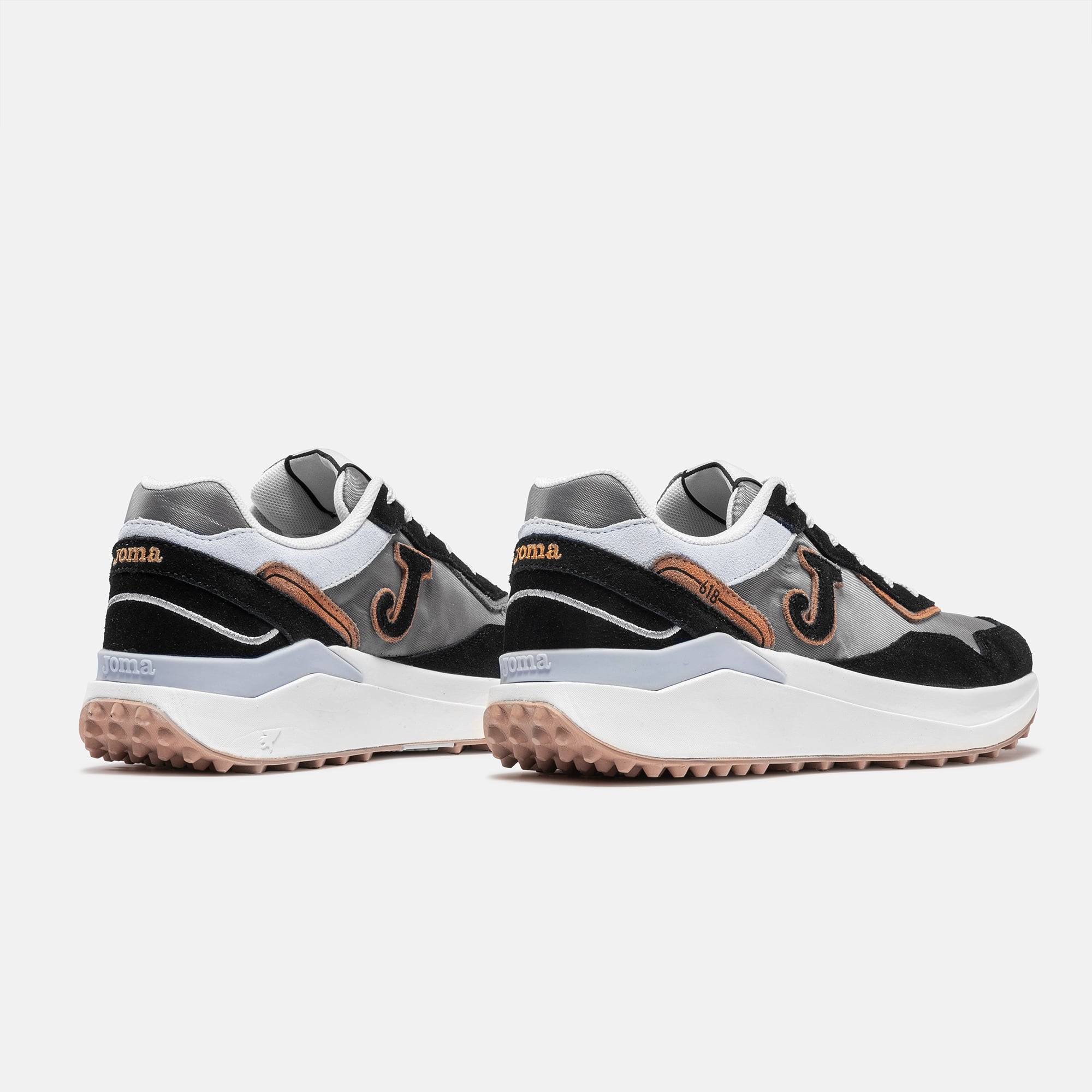 ZAPATILLAS CASUALES C.618 MEN 2601NEGRO GRIS NARANJA - 4