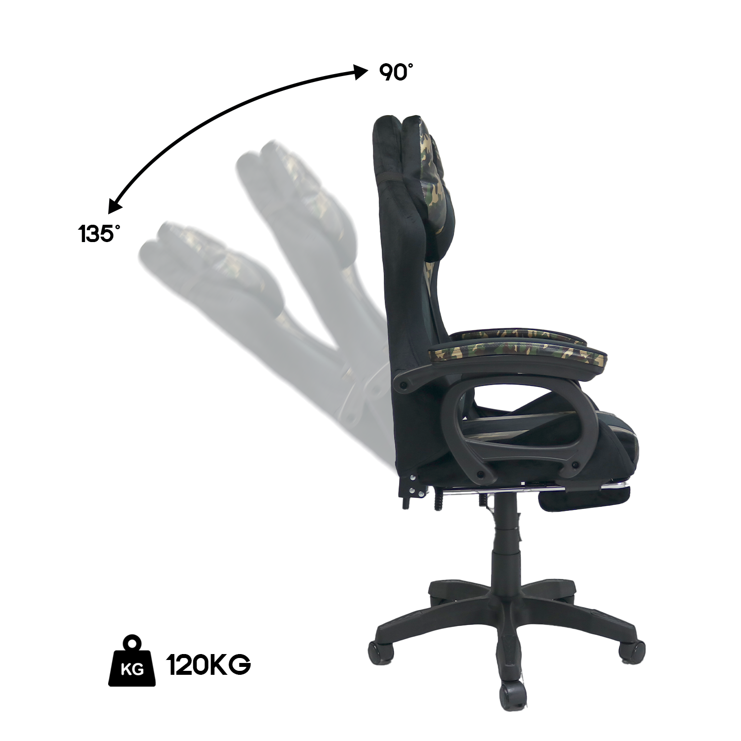 Silla Gamer Extingtion Sapp Gamuza-Cuerina Color Camuflaje - 2