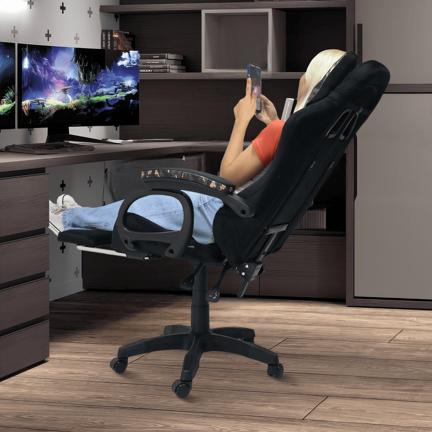 Silla Gamer Extingtion Sapp Gamuza-Cuerina Color Camuflaje - 6