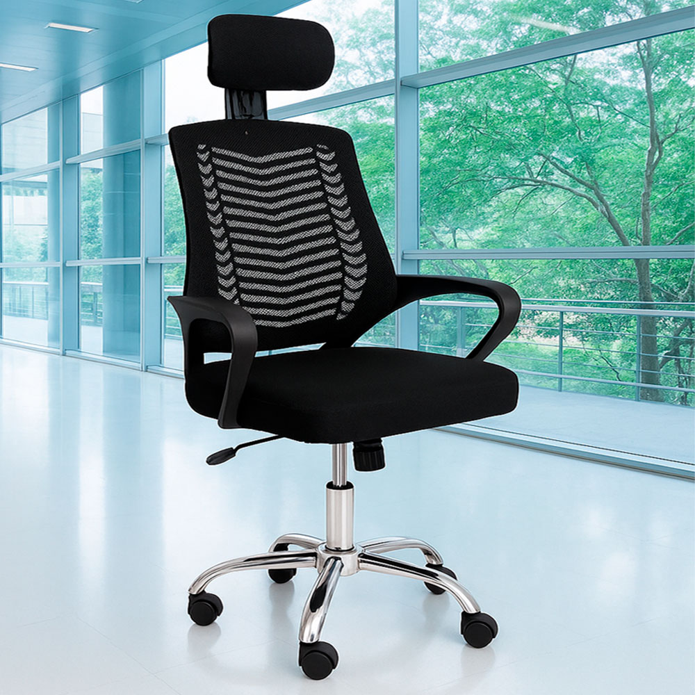 SILLA DE OFICINA ERGONÓMICA ATP VIGGO NEGRO CON CABECERA REGULABLE - 8