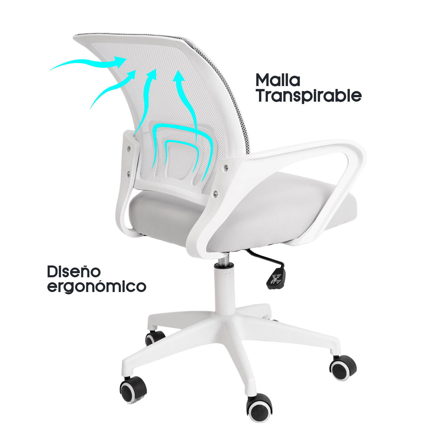 SILLA DE OFICINA ERGONÓMICA JANE CON SOPORTE LUMBAR - 4
