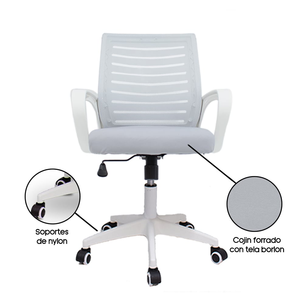 SILLA DE OFICINA ERGONÓMICA MARKIAH BASE DE NYLON - SISTEMA BASCULANTE - 3