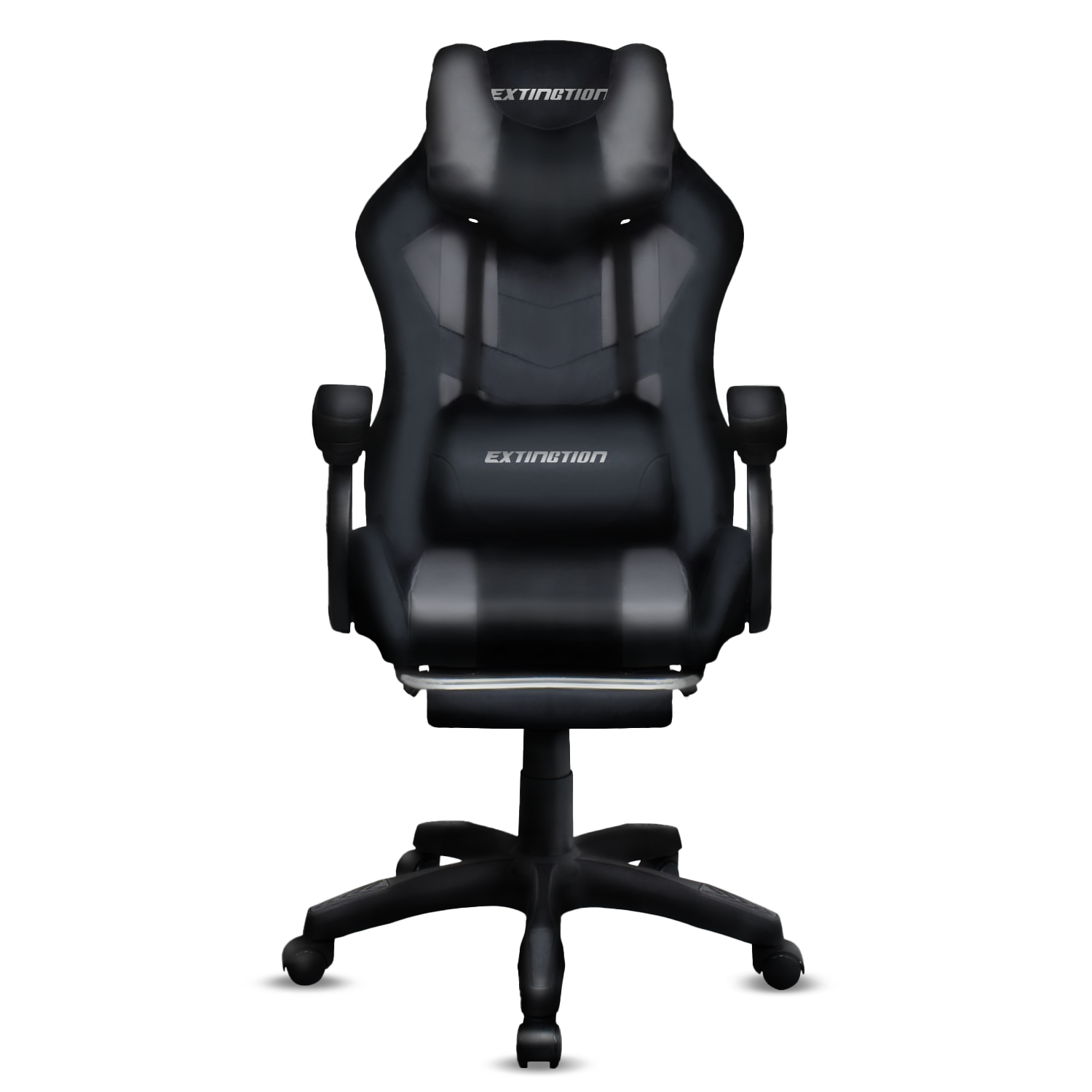 SILLA GAMER EXTINGTIÓN SAPP RECLINÁBLE DE GAMUZA Y CUERINA NEGRO - 7
