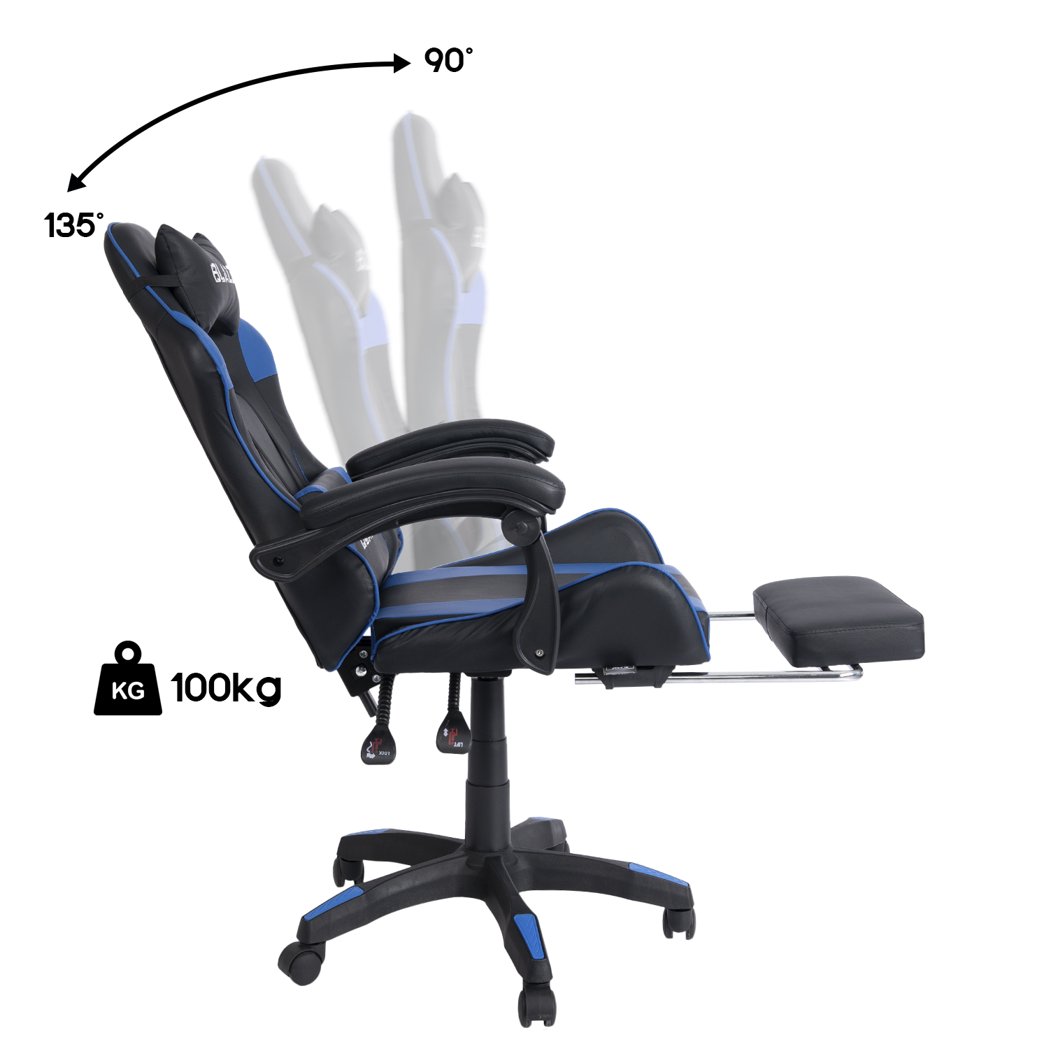 SILLA GAMER ERGONÓMICA BLAZZE LOOT - AZUL - 3