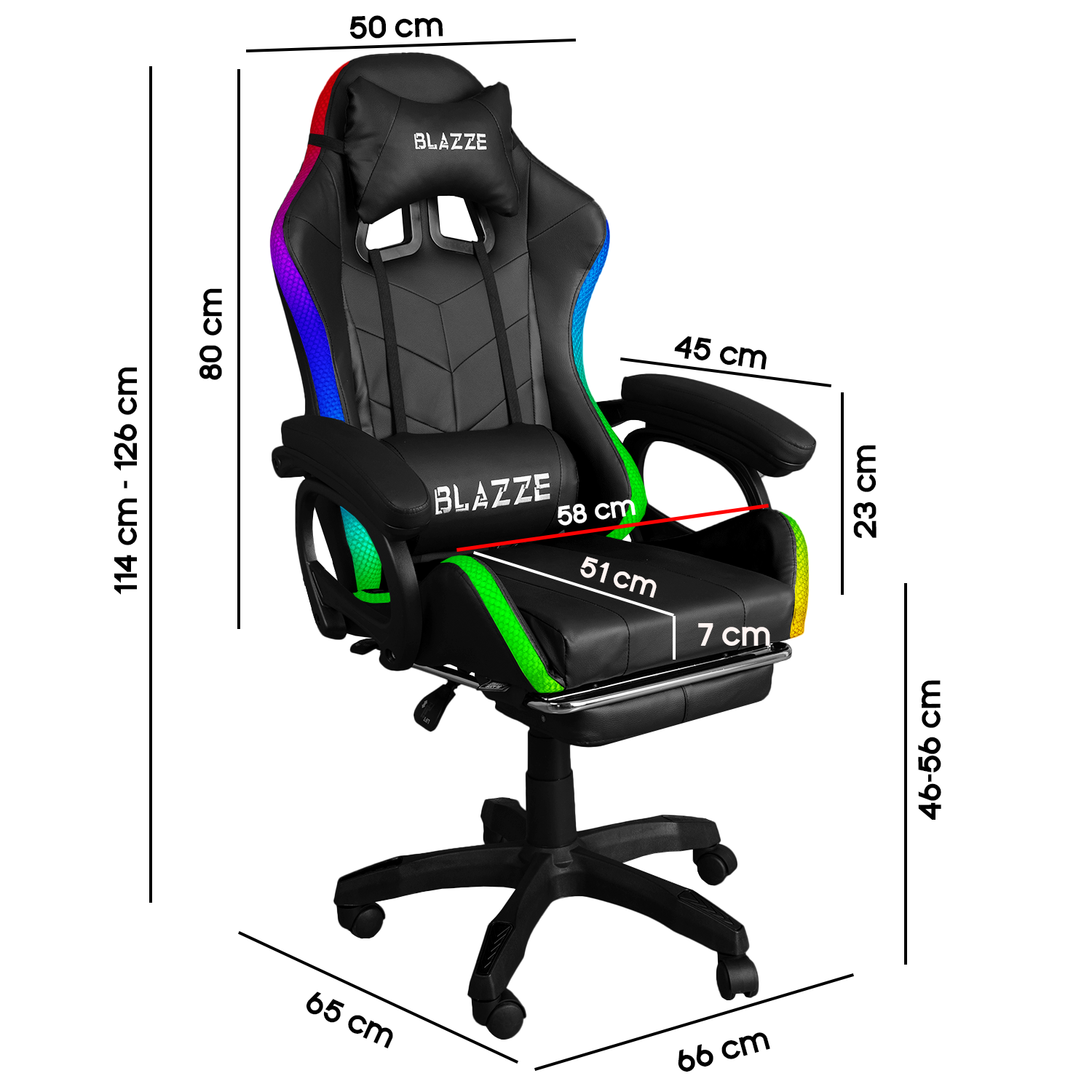 SILLA GAMER ERGONÓMICA BUFF RGB NEGRO - 5