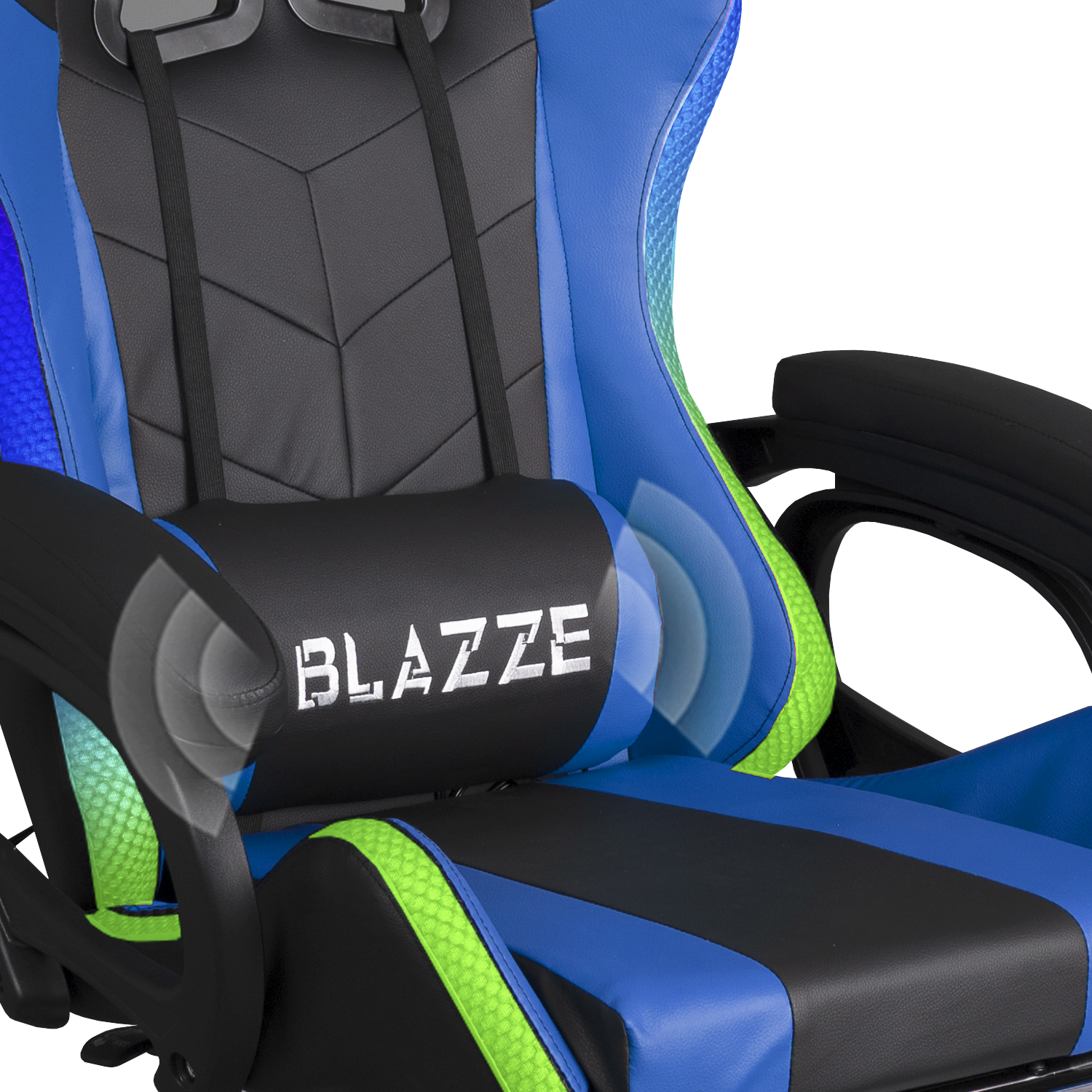 SILLA GAMER ERGONÓMICA BUFF RGB AZUL - 4