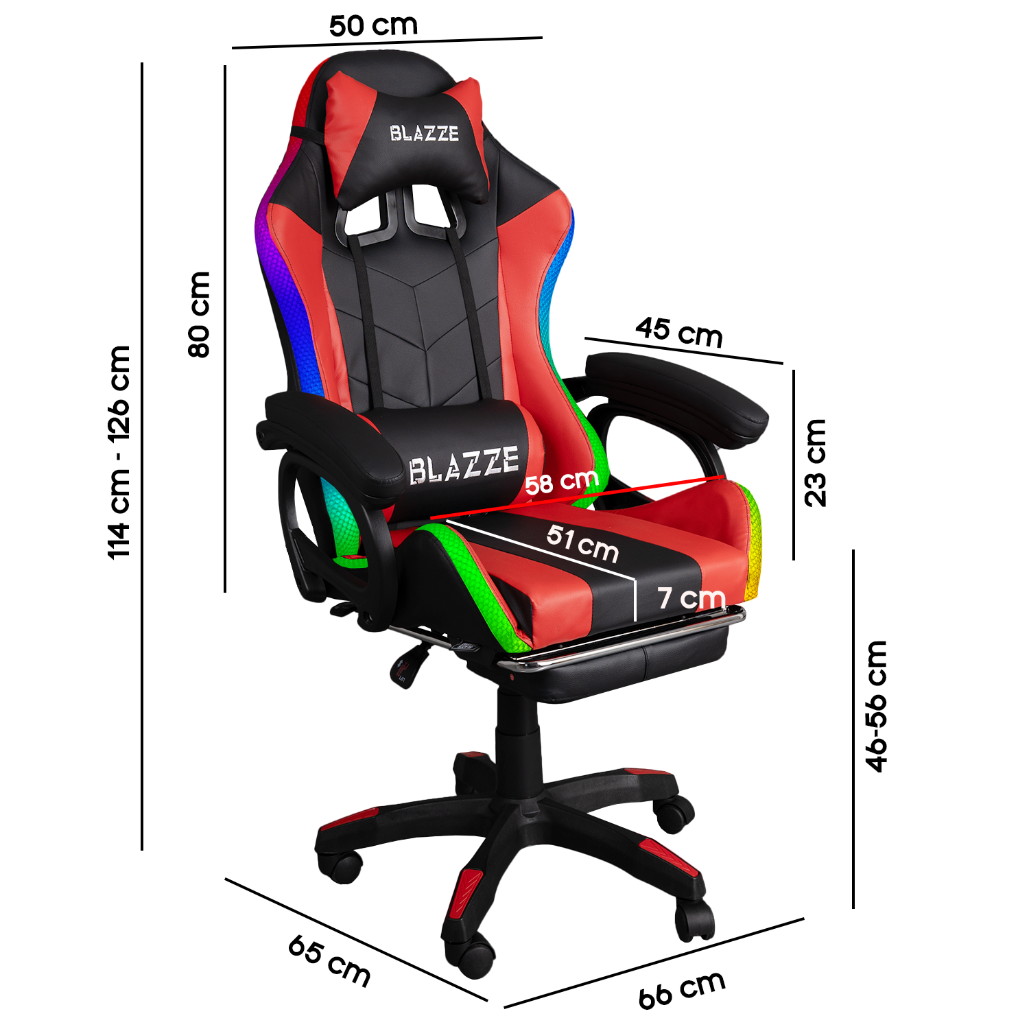SILLA GAMER ERGONÓMICA BUFF RGB ROJO - 5