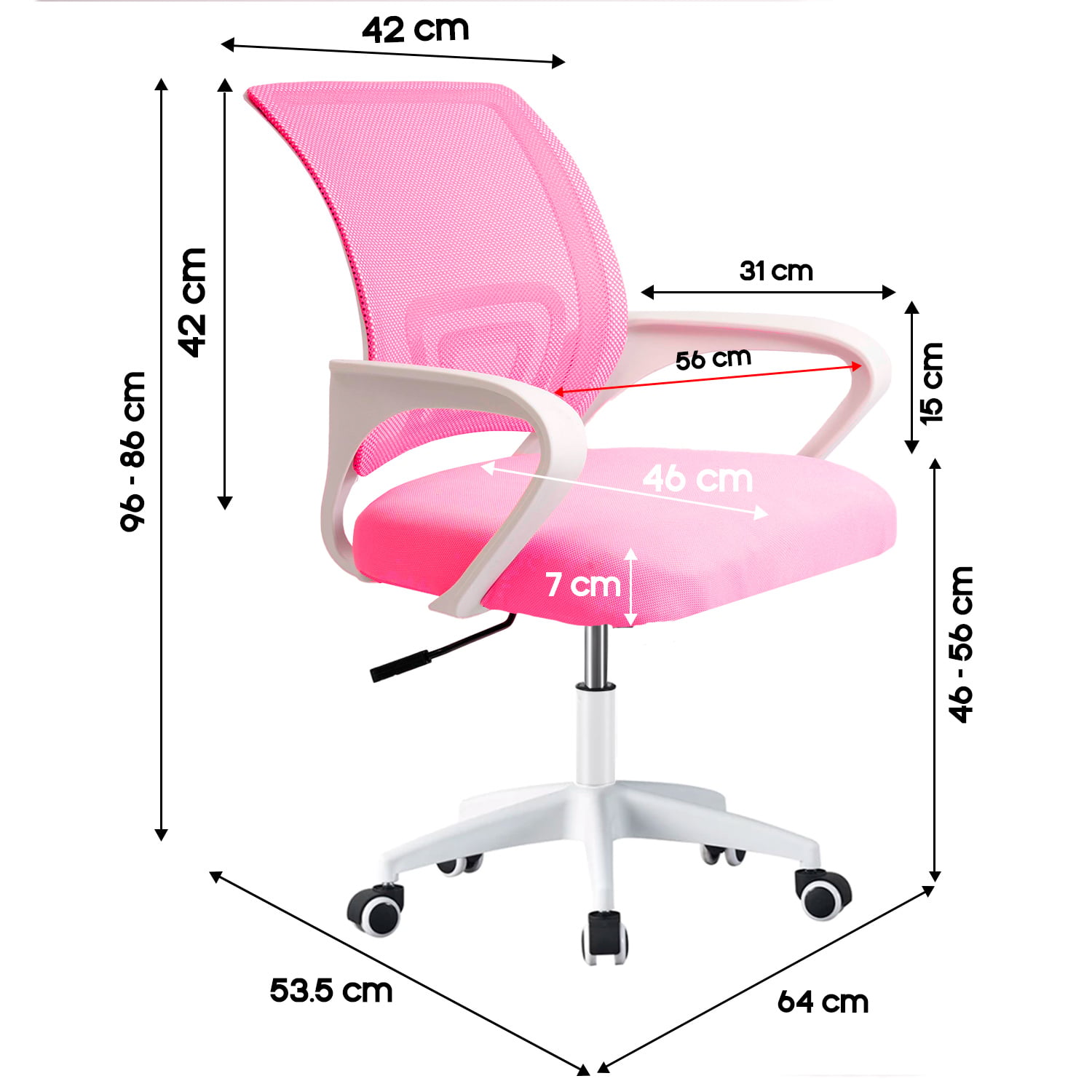SILLA DE OFICINA ERGONÓMICA AVA CON SOPORTE LUMBAR - 3