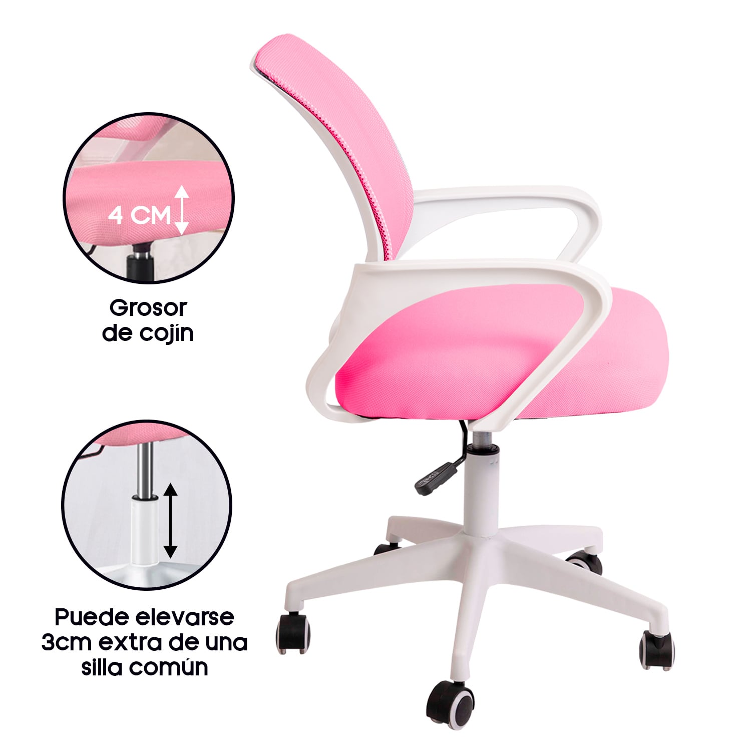 SILLA DE OFICINA ERGONÓMICA AVA CON SOPORTE LUMBAR - 5