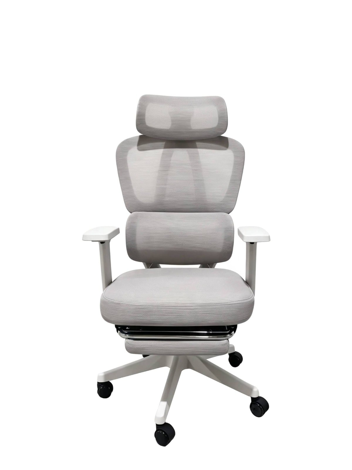 SILLA DE OFICINA INIUS BORK ERGONÓMICA CON REPOSAPIÉS Y RECLINABLE 135° GRIS - 2