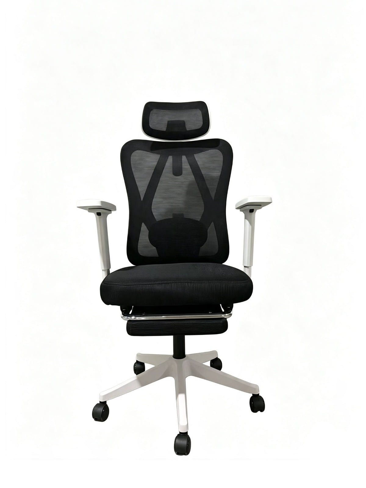 SILLA DE OFICINA INIUS ARI ERGONÓMICA REPOSABRAZOS 3D CON REPOSAPIÉS Y MALLA ZYNCRO NEGRO - 2