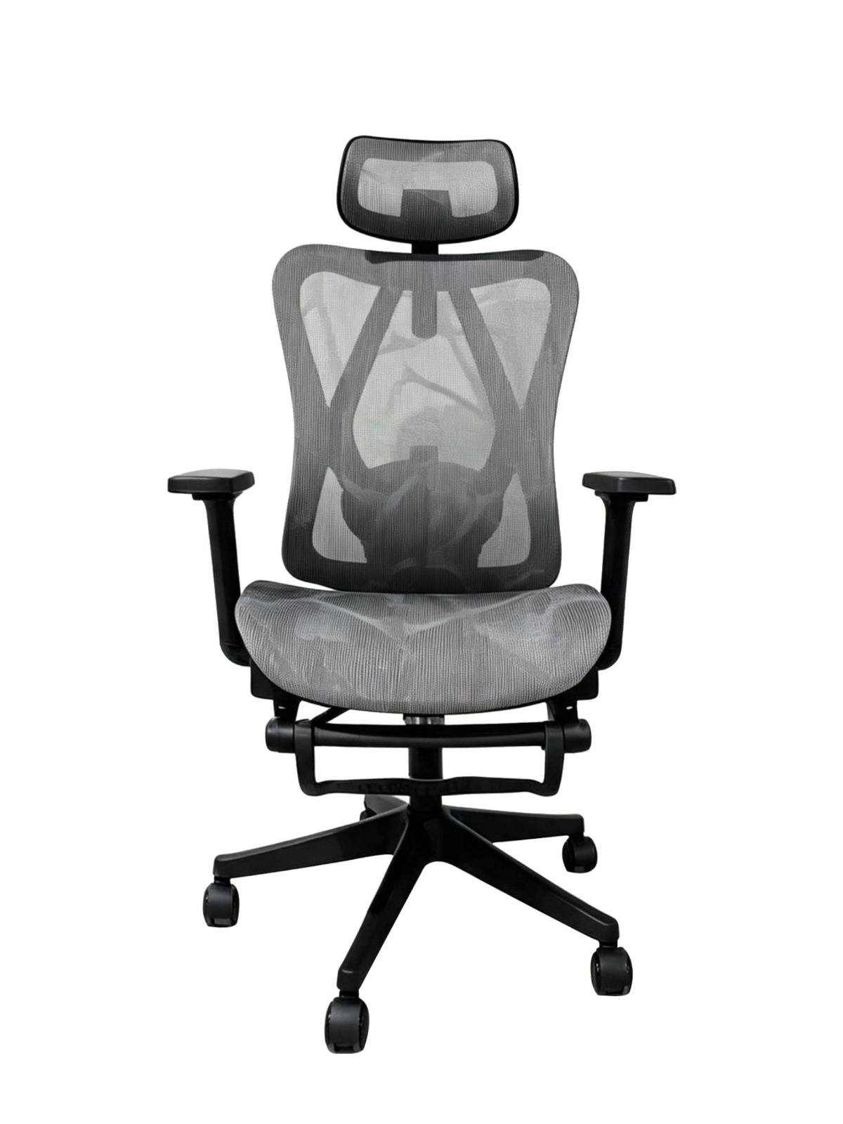 SILLA DE OFICINA INIUS AGNAR ERGONÓMICA RECLINABLE 135° CON REPOSAPIÉS Y REPOSABRAZOS 3D GRIS - 2