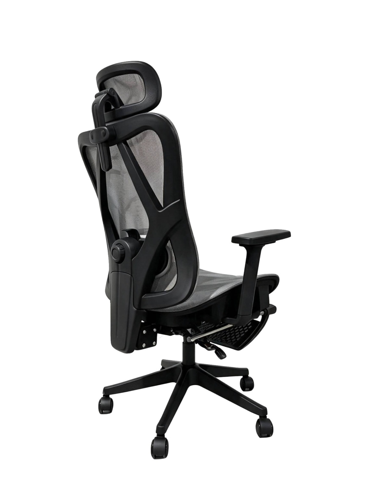 SILLA DE OFICINA INIUS AGNAR ERGONÓMICA RECLINABLE 135° CON REPOSAPIÉS Y REPOSABRAZOS 3D GRIS - 3