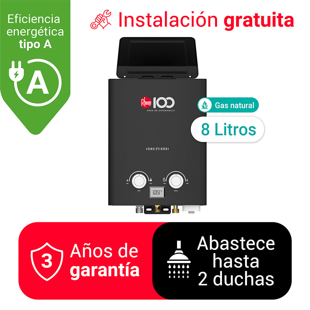 TERMA A GAS 8L GAS NATURAL GN - TIRO NATURAL SIN DUCTO - 1