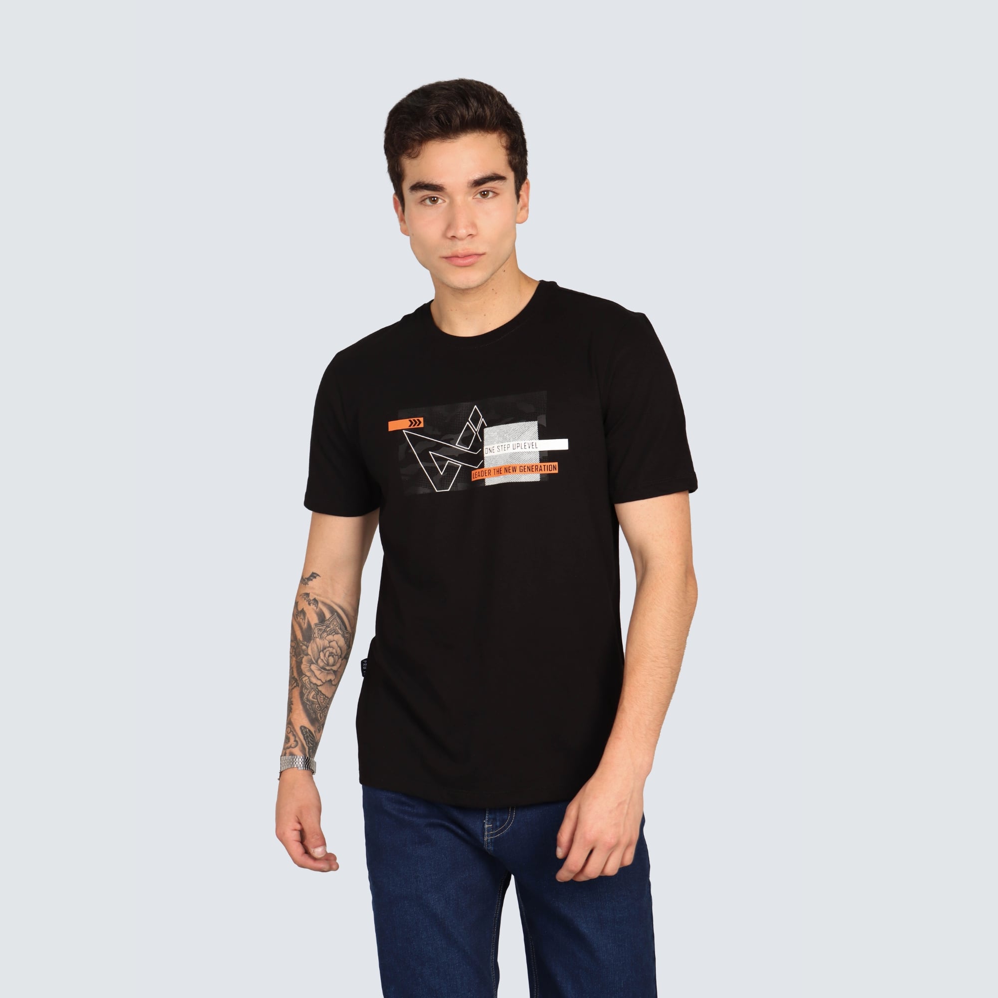 POLO MANGA CORTA ALGODÓN HOMBRE PARADA 111 NEGRO MODA CALI - 1