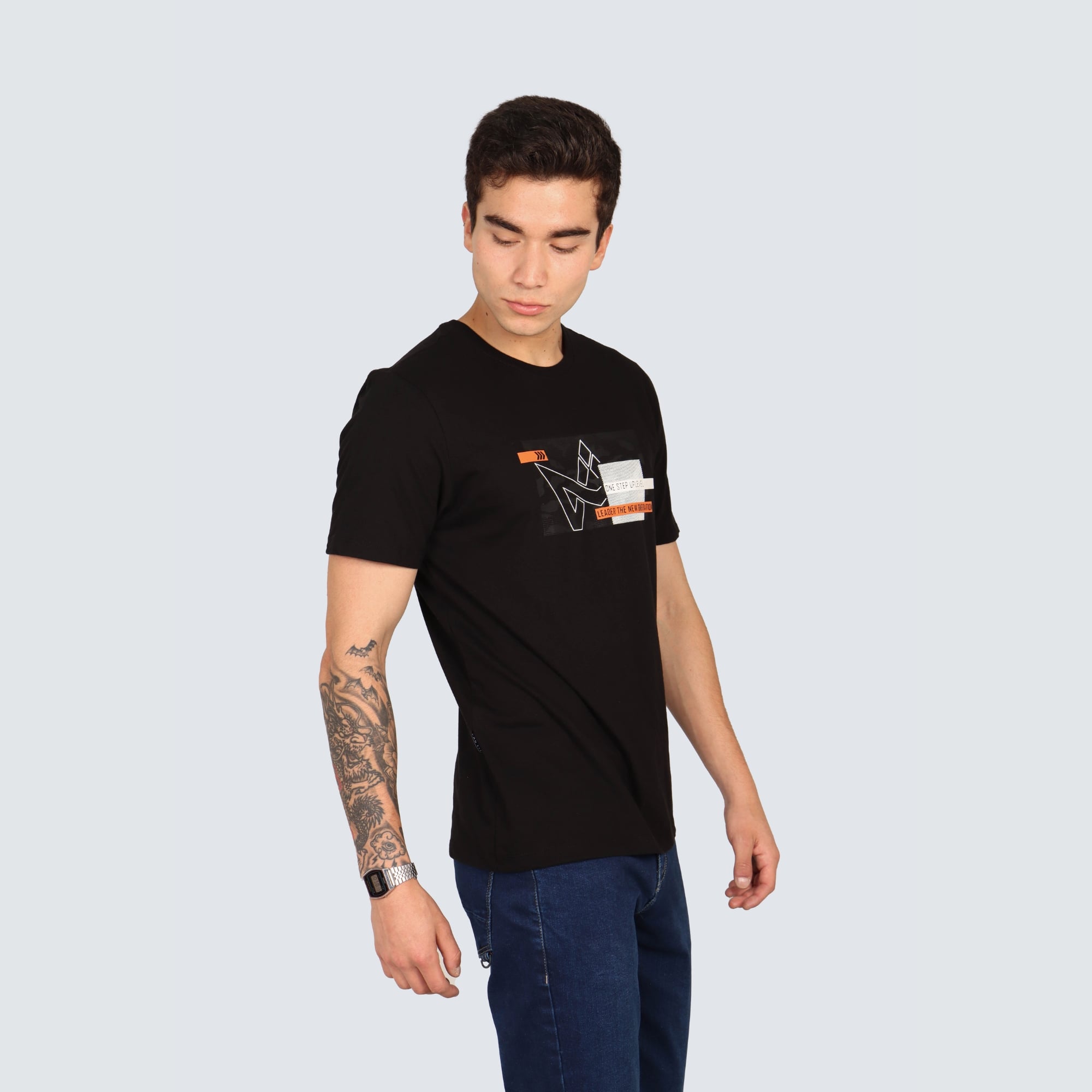 POLO MANGA CORTA ALGODÓN HOMBRE PARADA 111 NEGRO MODA CALI - 2