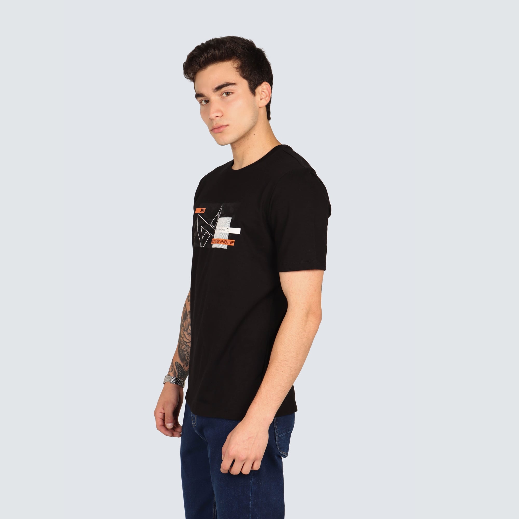 POLO MANGA CORTA ALGODÓN HOMBRE PARADA 111 NEGRO MODA CALI - 3