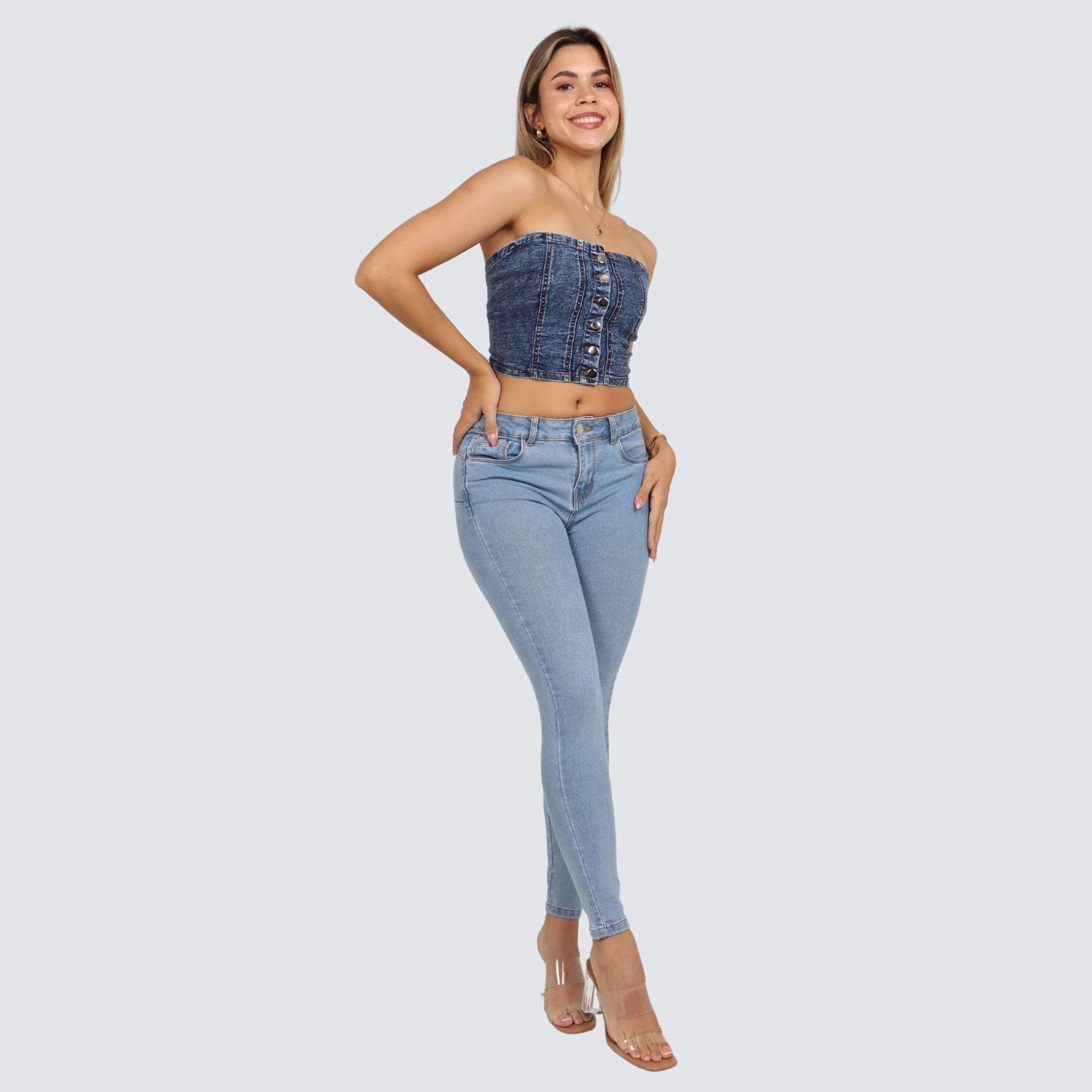 JEAN SKINNY CINTURA MUJER PARADA111 LUZ - 2
