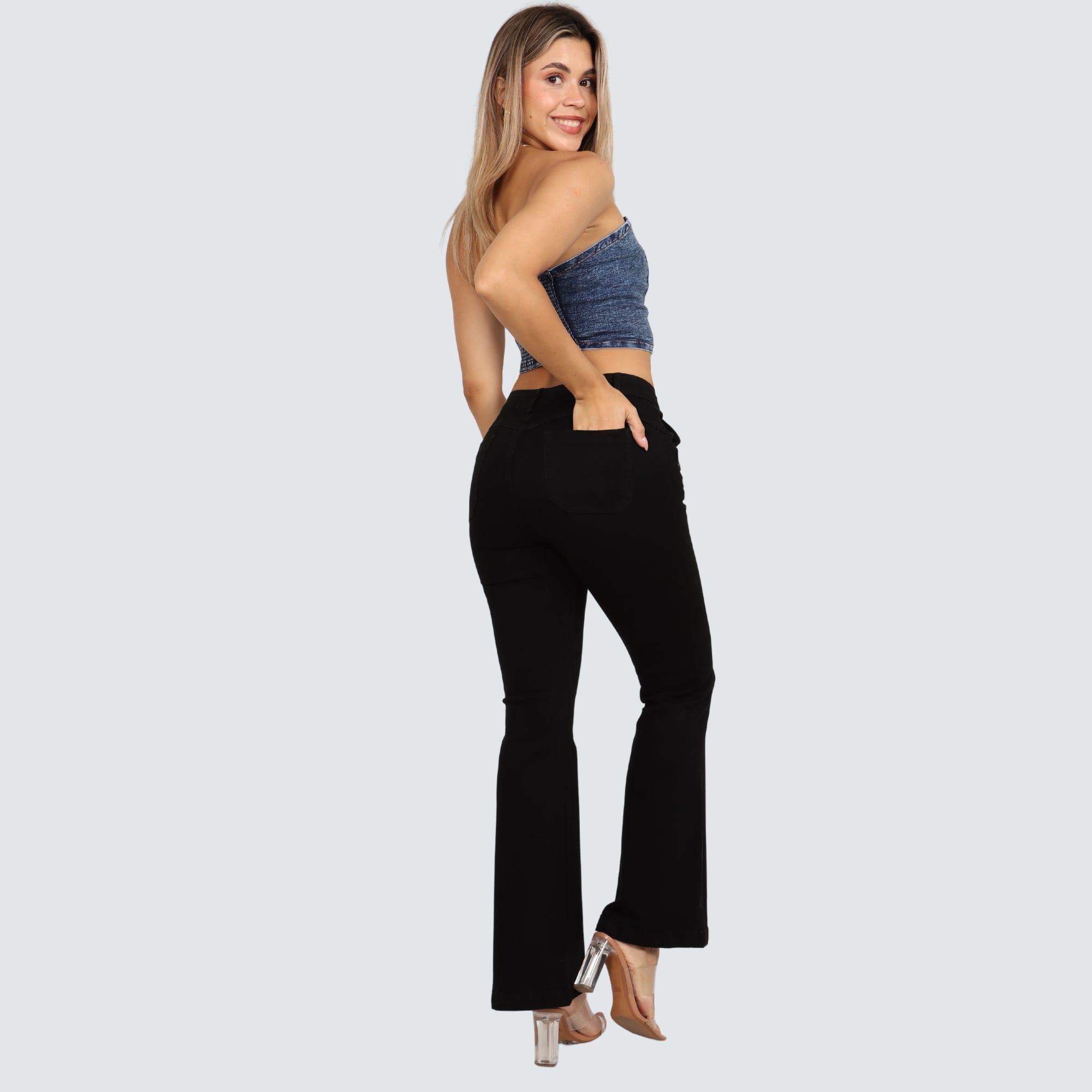JEAN FLARE CINTURA MUJER PARADA111 CRYSTAL - 5
