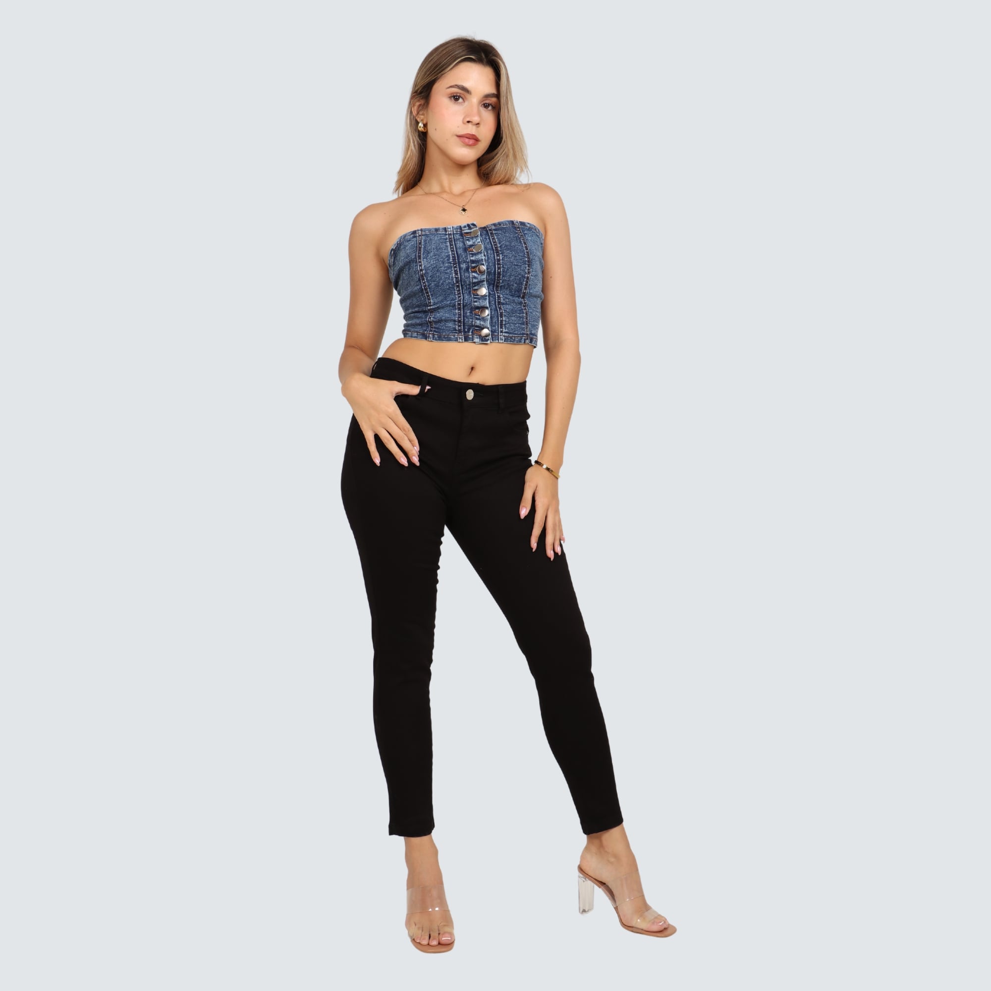 JEAN SKINNY CINTURA MUJER PARADA111 LUZ DARK - 5
