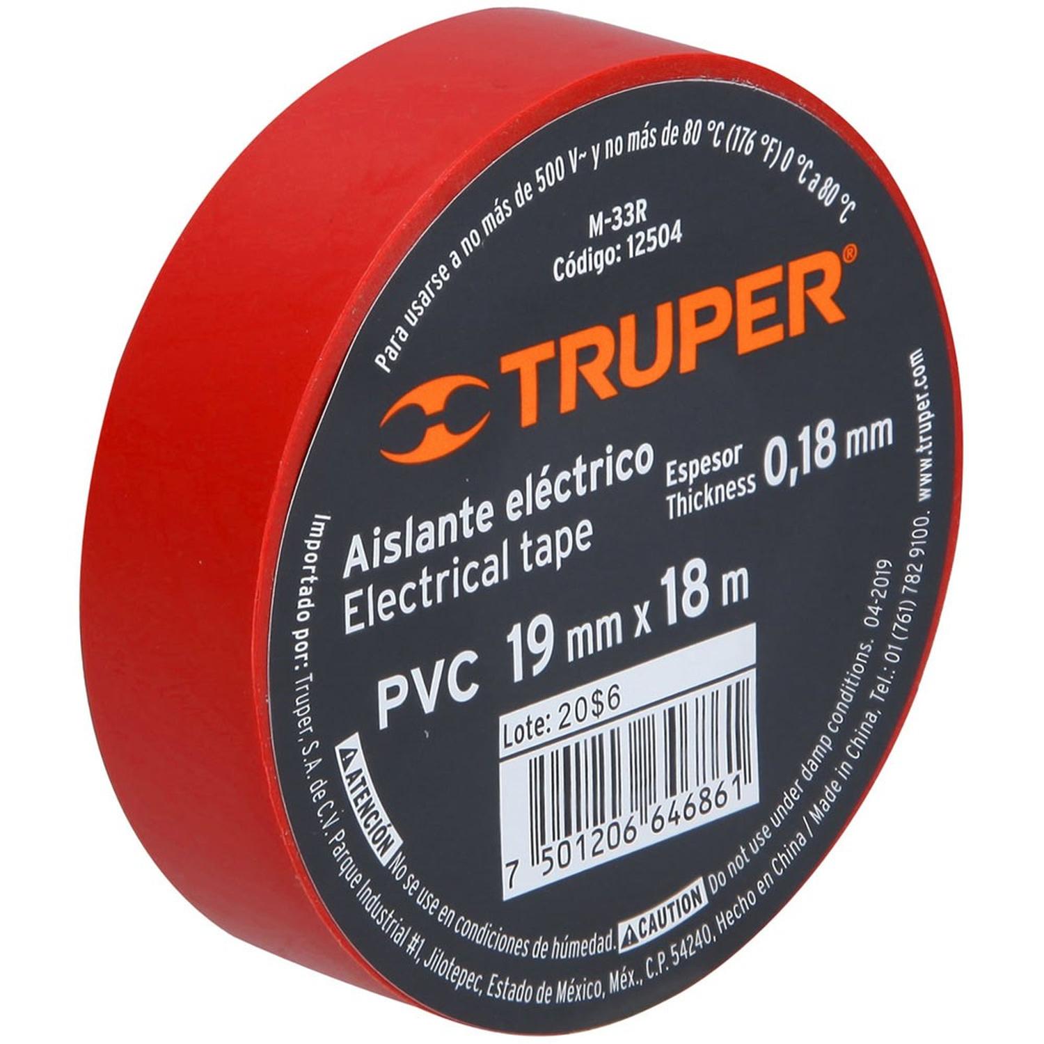 CINTA AISLANTE ROJA 19MM X 18M TRUPER 12504 - 1