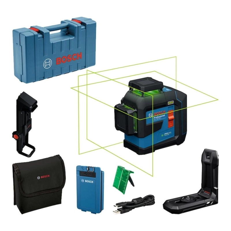NIVEL LÁSER 360° 3 LÍNEAS VERDE 80 METROS 1 BAT 3.0 AH BOSCH GLL 80-33 G - 1